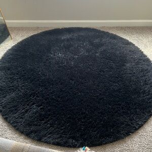 Black plush rug